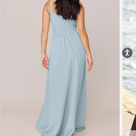 Size 8. Revelry Blue Sleeveless Maxi Gown with pockets - Picture 2 of 4